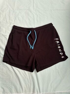 FRIENDS Black Lounge Shorts with Logo Tag